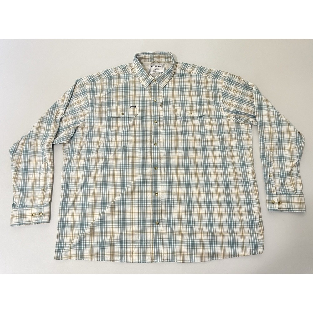 Poncho Outdoors "The Nervous Water" Long Sleeve Brown And Green Shirt Magnetic
